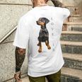 ドーベルマン シャツ ドーベルマン ピンシャー 犬 ママ お父さん 愛 ペット 子犬 メンズTシャツ バックプリント 彼への贈り物