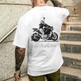 バイク オリジナル作品 タトゥーバイカーv650-Twin Cafe メンズTシャツ バックプリント 彼への贈り物