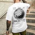 バックミンスター フラー 測地線 特許 科学 工学 数学 メンズTシャツ バックプリント 彼への贈り物