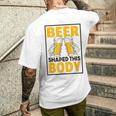 ビールがこの体を作る 面白いビール腹 メンズTシャツ バックプリント 彼への贈り物