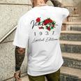 ヴィンテージ 89歳の誕生日 デコレーション ヴィンテージ 1937 89歳 メンズTシャツ バックプリント 彼への贈り物