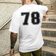 番号 78 ブラック スポーツファン ジャージ ナンバー メンズTシャツ バックプリント 彼への贈り物