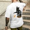 私は何をしたい黒猫カップ面白いグラフィック猫愛好家 メンズTシャツ バックプリント 彼への贈り物
