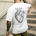 解剖学的に正しい人間の心臓tem Aorta Cardio メンズTシャツ バックプリント 彼への贈り物