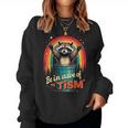 Be In Awe Of My 'Tism Autism Awareness Rainbow Raccoon Women Sweatshirt