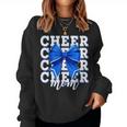 Cheer Mom Blue Bow Cheerleader Competition Game Day Women Sweatshirt