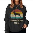 Doberman Mom Dobie Dog Lovers Retro Dobie Mom Women Sweatshirt