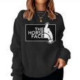 ザ・ホース・フェイス The Horse Face 午年 馬【十二支 干支】2026年 ブランド パロディ レディーススウェットシャツ
