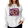In October We Wear Pink Football Breast Cancer Cheer Mom Women Sweatshirt