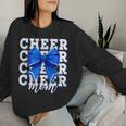Cheer Mom Blue Bow Cheerleader Competition Game Day Women Sweatshirt Gifts for Her
