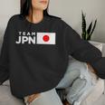 Team Jpn 日本国旗 チームジャパン 日の丸 男性 女性 子供 応援 チーム レディーススウェットシャツ 彼女への贈り物