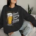 ビール ハッピー ビール好き Don't Worry Beer Happy Beer Drinker レディーススウェットシャツ 彼女への贈り物