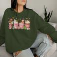 Pink Christmas Coffee Xmas Gingerbread Man Cookie Coffee Women Sweatshirt Gifts for Her