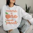 Mama Mom First Birthday One Sweet Peach Bday Family Matching Women Sweatshirt Gifts for Her
