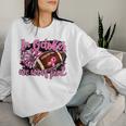 In October We Wear Pink Football Breast Cancer Cheer Mom Women Sweatshirt Gifts for Her