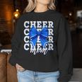 Cheer Mom Blue Bow Cheerleader Competition Game Day Women Sweatshirt Personalized Gifts