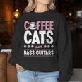 Coffee Cats And Bass Guitars ベースギタリスト 猫とコーヒー 長袖tシャツ レディーススウェットシャツ 面白い贈り物
