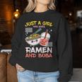 Just A Girl Who Loves Ramen And Boba Bubble Tea Japanese Women Sweatshirt Personalized Gifts