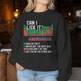 Can I Lick It Periodic Table Science Teacher Chemistry Women Sweatshirt Personalized Gifts