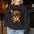 Vintage 90S Dachshund Howling At The Moon Wiener Dog Mom Women Sweatshirt Personalized Gifts