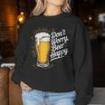 ビール ハッピー ビール好き Don't Worry Beer Happy Beer Drinker レディーススウェットシャツ 面白い贈り物