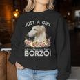 ボルゾイシャツ犬ギフト彼女を愛する女の子だけボルゾイ レディーススウェットシャツ 面白い贈り物