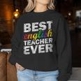 最高の英語教師 文法 クラス 男性 女性 教員 英語教師 レディーススウェットシャツ 面白い贈り物