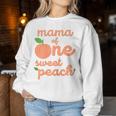 Mama Mom First Birthday One Sweet Peach Bday Family Matching Women Sweatshirt Personalized Gifts