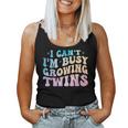 I Can't I'm Busy Growing Twins Twin Expecting Mom Pregnancy Women Tank Top