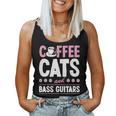 Coffee Cats And Bass Guitars ベースギタリスト 猫とコーヒー 長袖tシャツ レディースタンクトップ