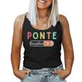 Ponte Las Pilas Spanish Teacher Maestra De Espanol Bilingual Women Tank Top