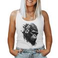 Gorilla Flowers モンキーアニマルプリントアート ゴリラ レディースタンクトップ