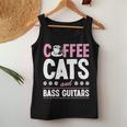 Coffee Cats And Bass Guitars ベースギタリスト 猫とコーヒー 長袖tシャツ レディースタンクトップ 面白い贈り物