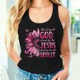 Blessed By God Loved By Jesus Pink Sunflower Faith Christian Women Tank Top Gifts for Her