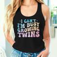 I Can't I'm Busy Growing Twins Twin Expecting Mom Pregnancy Women Tank Top Gifts for Her