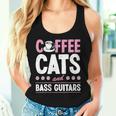Coffee Cats And Bass Guitars ベースギタリスト 猫とコーヒー 長袖tシャツ レディースタンクトップ 彼女への贈り物