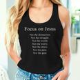 Focus On Jesus – Christian Faith Inspirational Reminder レディースタンクトップ 彼女への贈り物