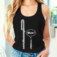 バスフルートとピッコロフルートのミーム 面白いフルートママ Flute Mum Humour レディースタンクトップ 彼女への贈り物