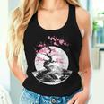 桜と月と富士山のtシャツ 春 花見 和柄 和風 和 メンズ レディース キッズ 水墨画 ギフト 服 サクラ レディースタンクトップ 彼女への贈り物