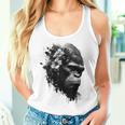 Gorilla Flowers モンキーアニマルプリントアート ゴリラ レディースタンクトップ 彼女への贈り物