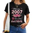 19歳 2007年2月 花柄 19歳 誕生日 男性 女性 レディースTシャツ