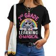 2Nd Grade Unicorn Cat Magical Caticorn Back Tochool レディースTシャツ