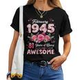 81歳 1945年2月 花柄 81歳 誕生日 男性 女性 長袖tシャツ レディースTシャツ