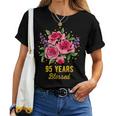 95歳 祝福されたかわいいバラの花 95歳 95歳の誕生日 レディースTシャツ