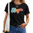 Angie Personalized Name Custom Groovy 80'S Retro Women T-shirt