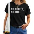 Emergency No Coffee No Life Missing Java 警告サイン レディースTシャツ