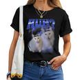 Huh ファニーダンクキャットミーム 女性&男性向け ヒンジなし グーフィーキャット レディースTシャツ