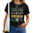 Mom Of The Birthday Boy Astronaut Family Space Planets Women T-shirt