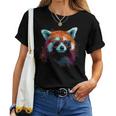 Red Panda サングラスアートワーク レディースTシャツ