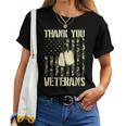 Thank You Veterans Patriotic Dog Tag American Flag Women Women T-shirt